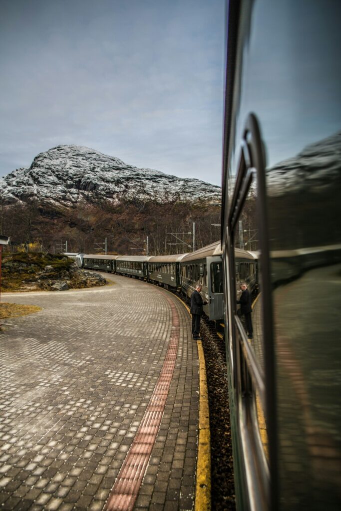 train view with mountain